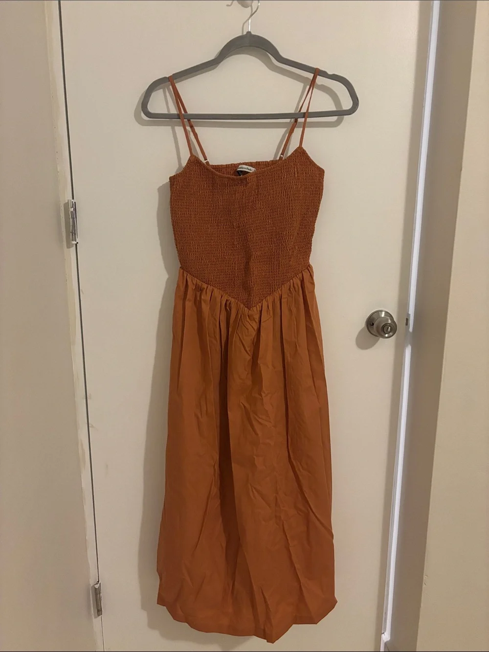 Abercrombie & Fitch Burnt Orange Smocked Maxi Dress